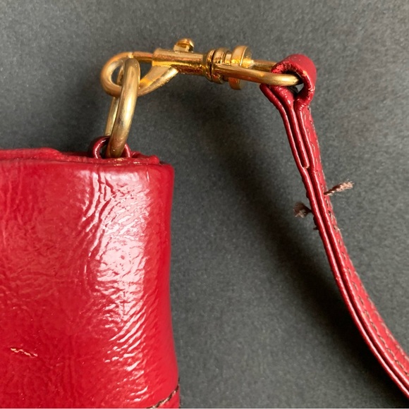 Rampage Clutch | Deep Cherry | Gold Accents | Removable Strap - Picture 4 of 11